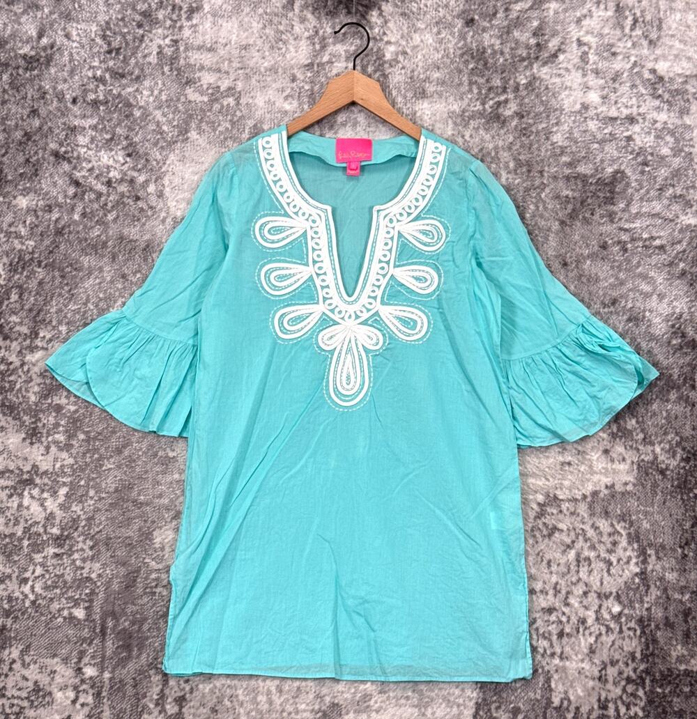 Lilly Pulitzer Piet Coverup Dress Small Womens Lightweight Cotton Woven Tunic